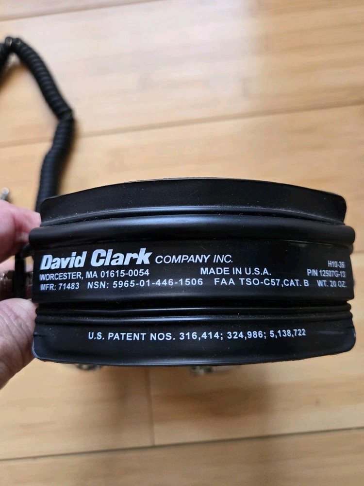 David Clark H10-36 Headset With Attached Mic Not Tested