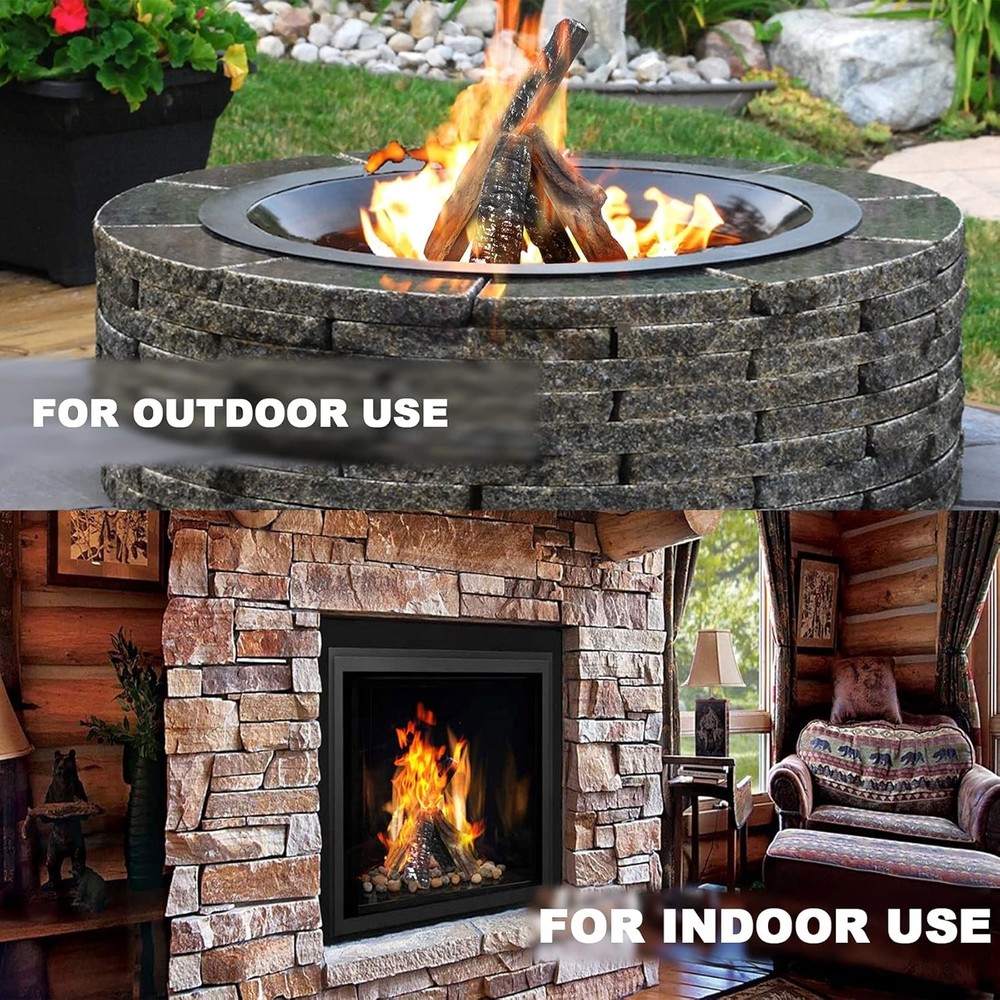 Gas Fireplace Logs - 4 Small Ceramic Logs and Accessories