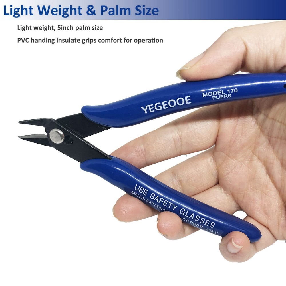 Small Wire Cutters, 10PACK Precision Diagonal Cutting Pliers Side Cutter, Nip...