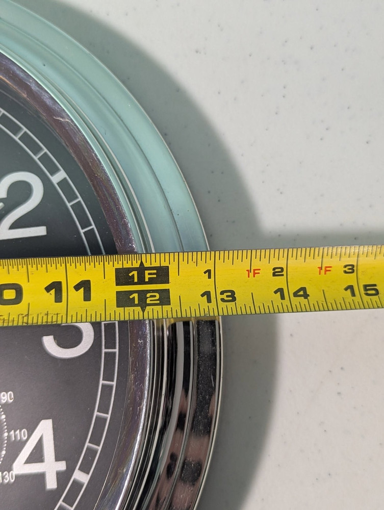 Sky Timer Black & Gray Hanging Wall Clock 13" Round Tested Working