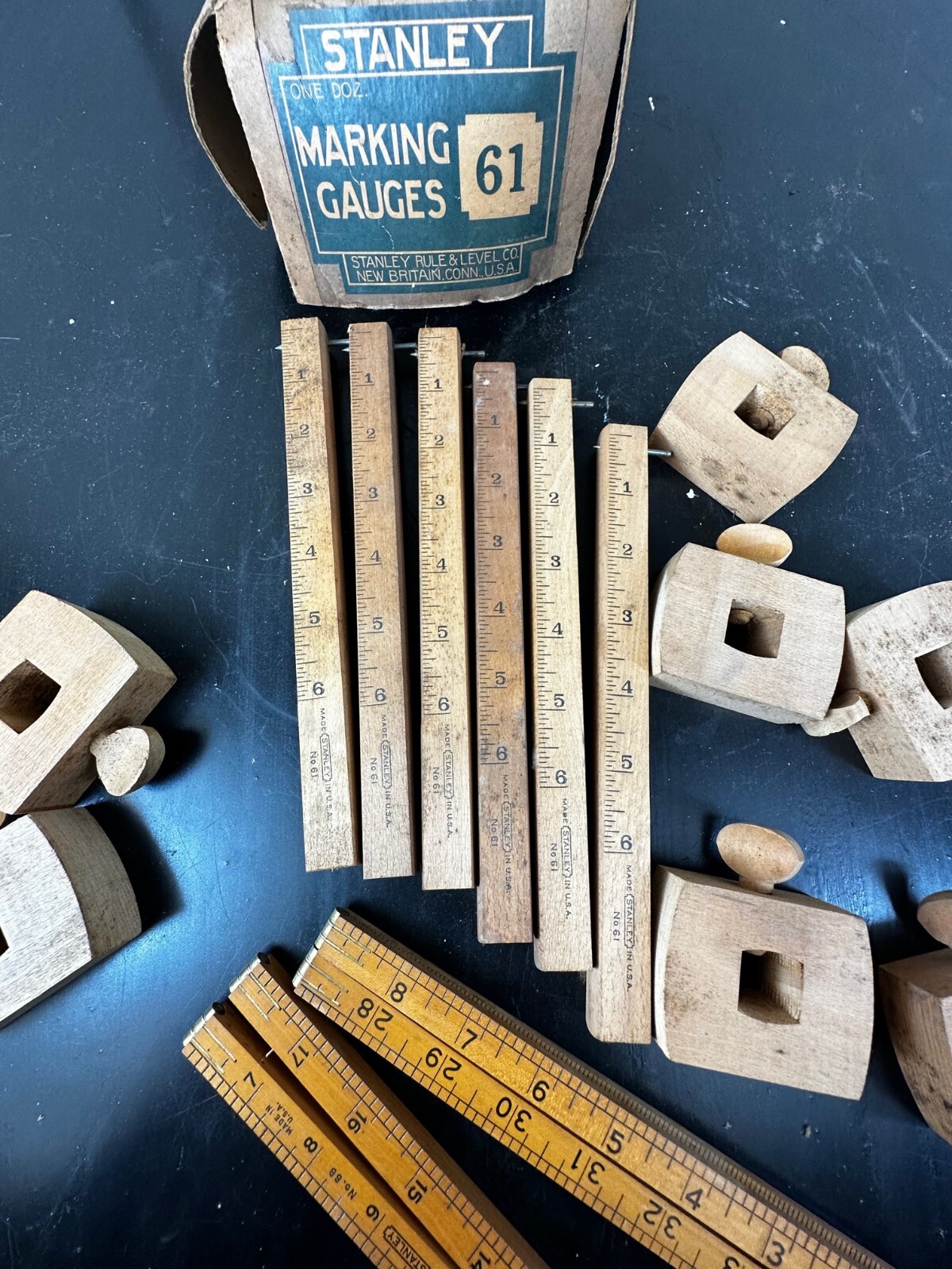 Stanley 61 Mortise Marking Gage Woodworking Depth Gauge 15 Pice set