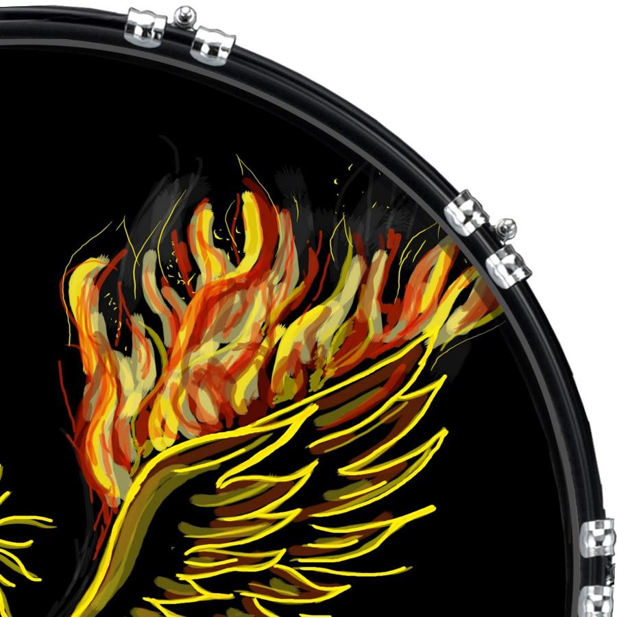 20" Custom Bass Kick Drum Front Head Graphical Graphic Phoenix 2