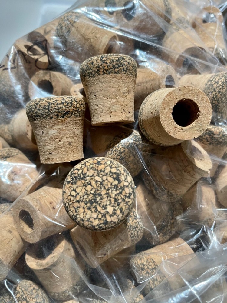 Cork Rings, Large Spotted Rubberized / Natural Butt Cap Style #2, One Butt Cap