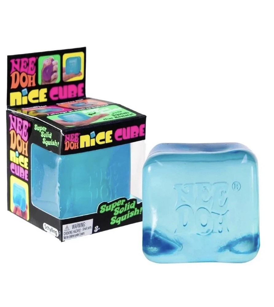 Nee Doh Nice Cube Super Solid Squish! Blue Brand New! USA