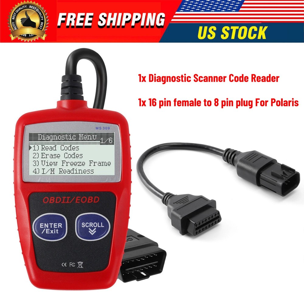 FITS POLARIS ATV DIAGNOSTIC CODE READER ADAPTER EOBD OBD2 SCANNER