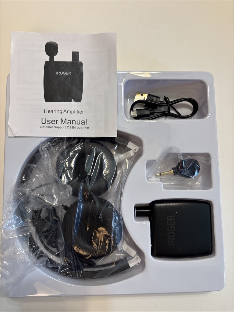 Iroger Hearing/Sound Amplifier Rechargeable Hearing Assistance Device OPEN BOX
