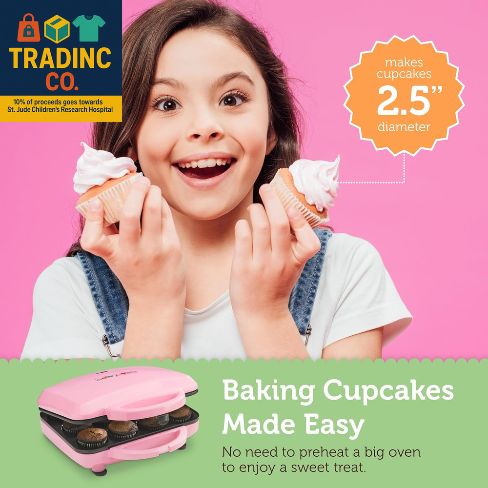 Full Size 12 Cupcake Maker - Kitchen Appliance with Nonstick Coating & Latching