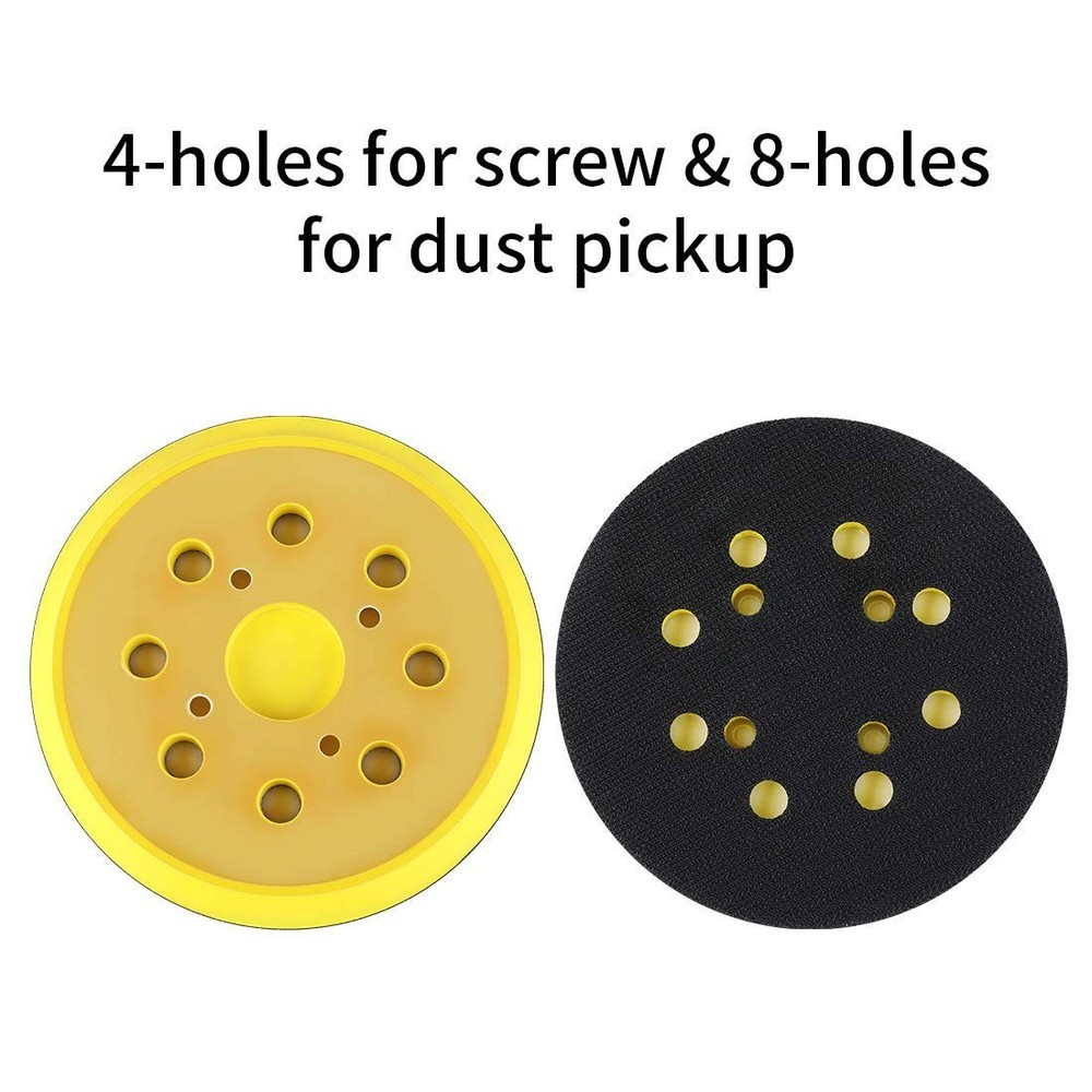 2 Pack 5 Inch Hook and Loop Replacement Pad,5" 8 Holes Universal 2