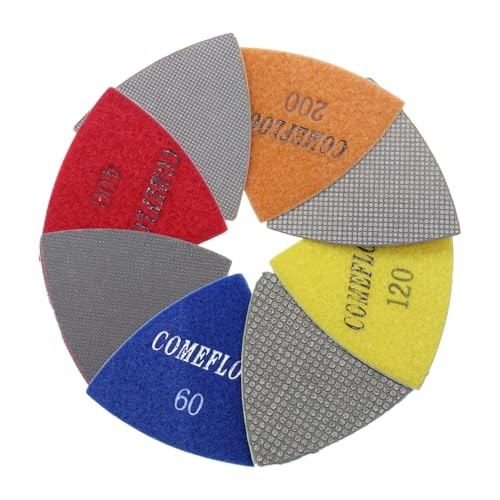 Triangular Diamond Polishing Pads for Corner Edge, Mixed Grit 60-400