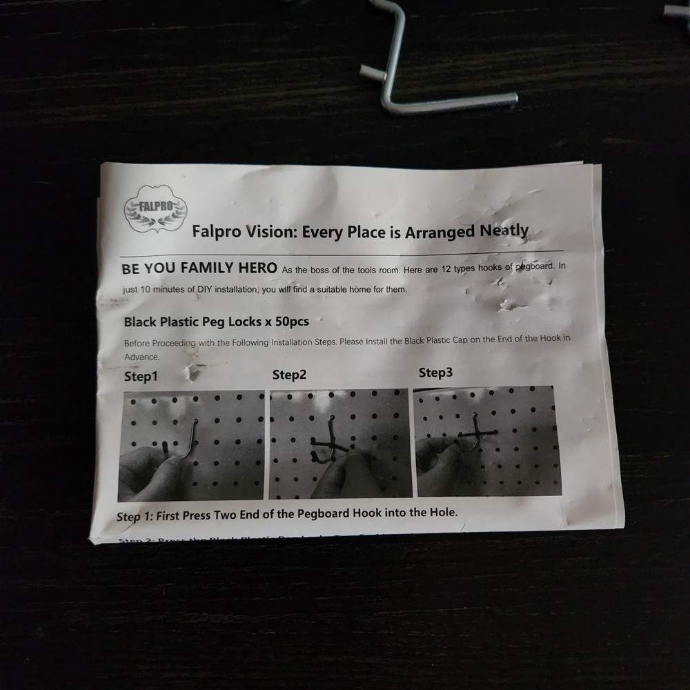 Falpro Pegboard Hooks Assorted 167 Pieces For 1/4" & 1/8" Pegboard Tool Silver