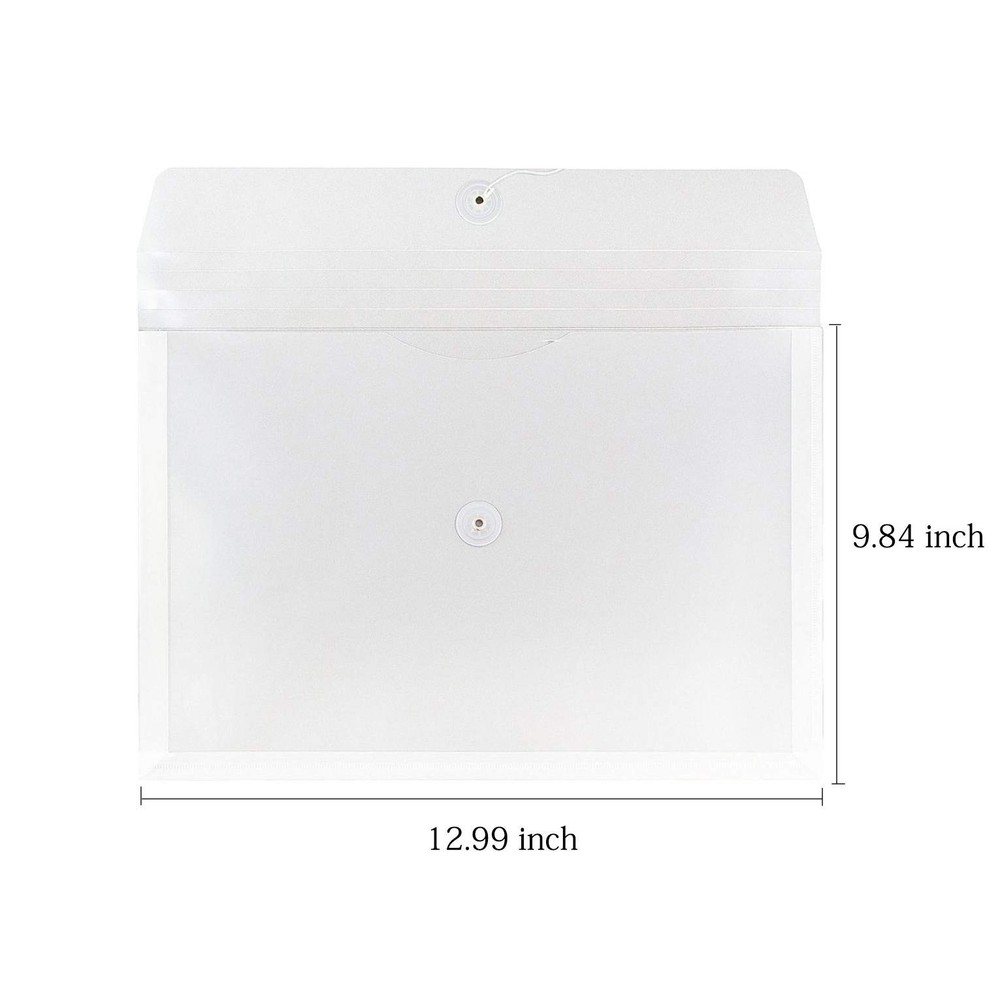 Clear String Closures Poly Envelopes Side Opening Folder Pocket Pack of 20 Bo...
