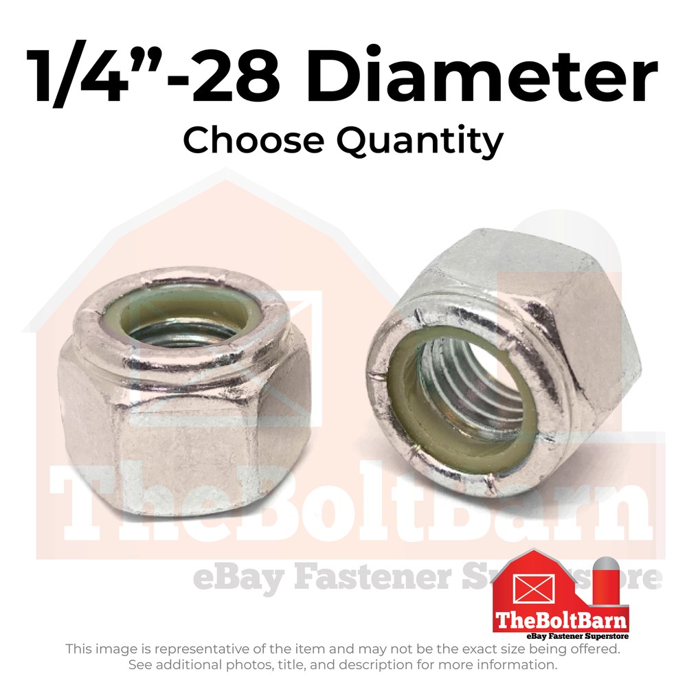 1/4"-28 316 Stainless Steel Nylon Insert Lock Nuts (Pick Quantity)