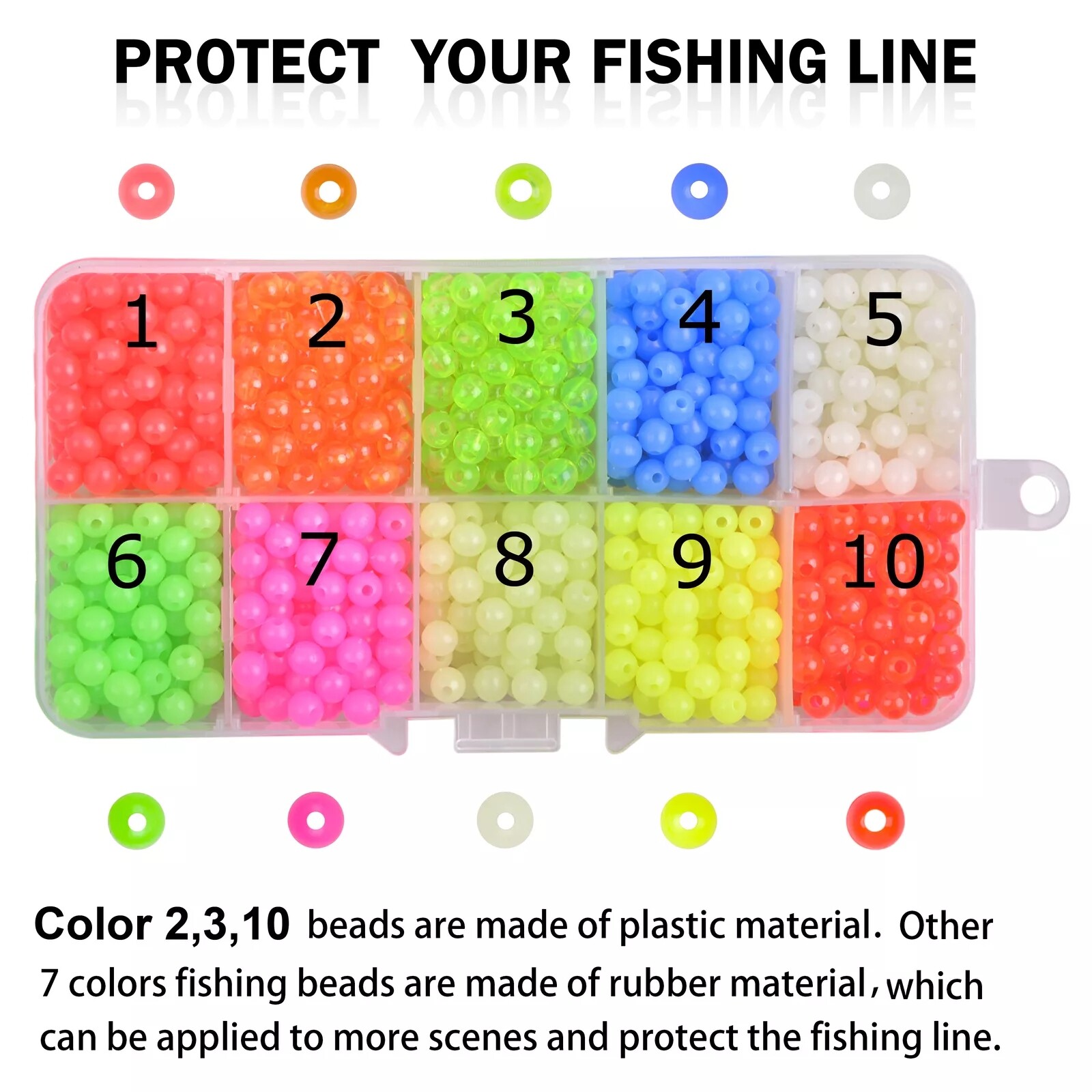 1000pcs 5mm Fishing Beads Assorted Beads Round Float Glow Fishing Rig Beads Eggs