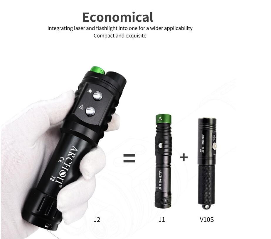 Archon J2 Green Laser Light Professional Diving Training Instructor Flashlight