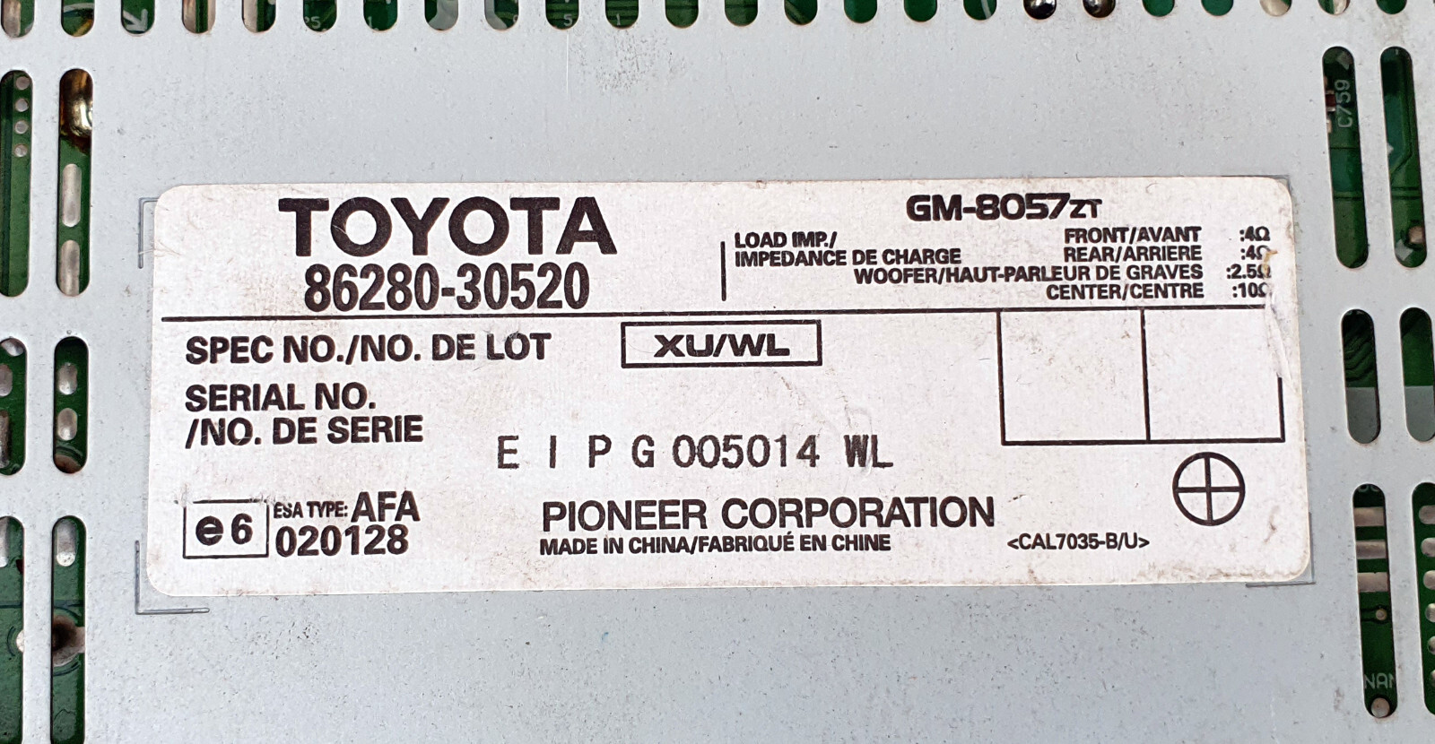 Lexus GS350, GS450H 2007-2011 Pioneer Amplifier 86280-30520 Oem Used