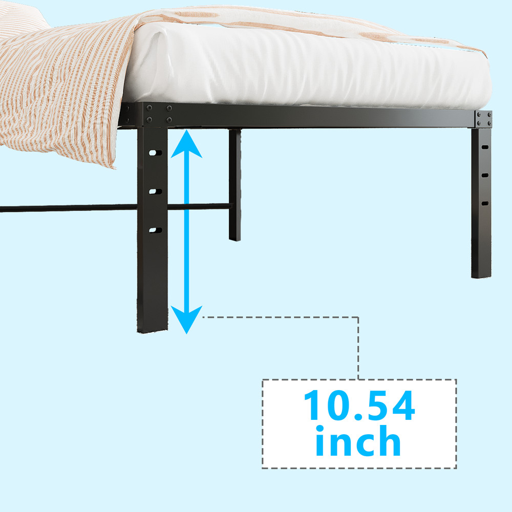 Black Twin Size Simple Basic Platform Metal Bed Frame 12 inch Bed Height