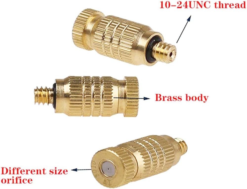 High Efficiency Brass Misting Nozzle - 10 Pack for Landscaping & Cooling