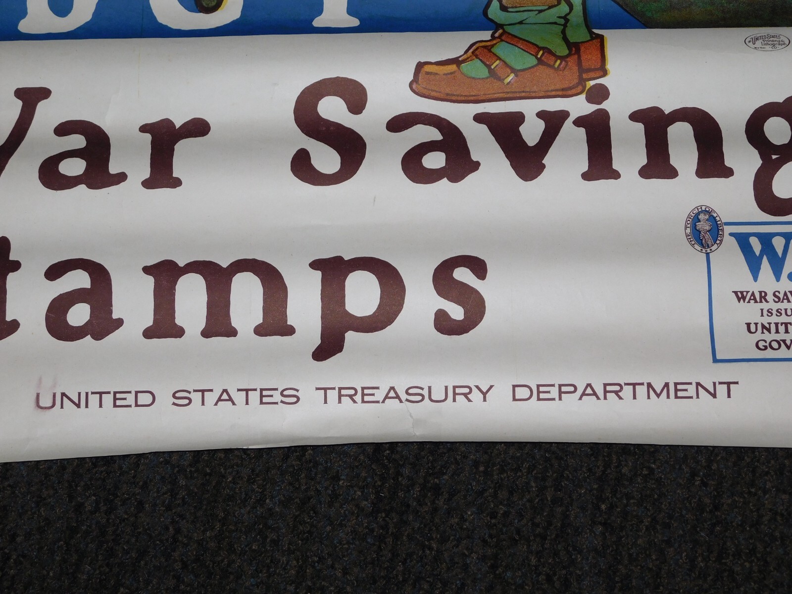 VINTAGE WWI WORLD WAR 1 SAVE YOUR CHILD SAVING STAMPS POSTER