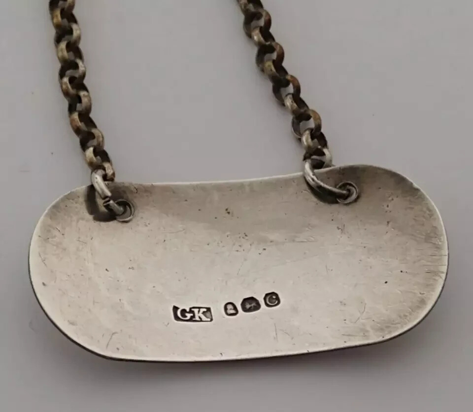 George III Solid Silver Wine Label - London 1818.