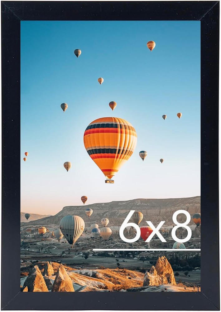 6x8 Picture Frame Black for Wall or Tabletop Display, Horizontal or Vertical