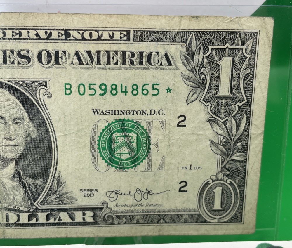 2013 B Duplicate ⭐️ STAR NOTE & Over Ink Double ERRORS Serial Number B05984865*
