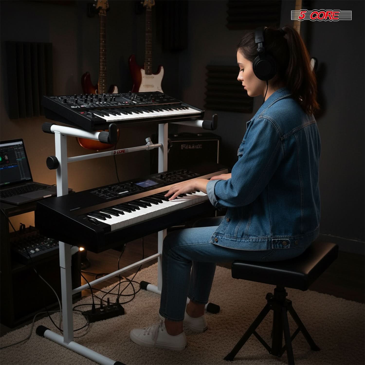 5 Core Keyboard Stand Adapter 2 Tier Adjustable Second Add On Extension