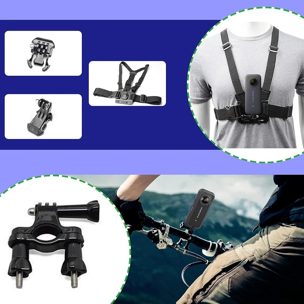 4 in 1 Action Camera Accessory Combo Kit -Compatible with Insta360 One X4,X3,X2