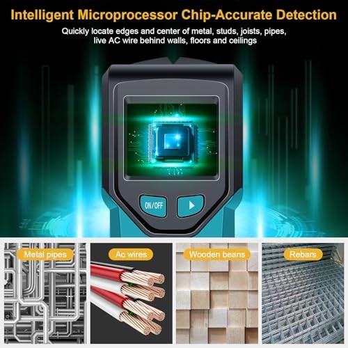 Stud Finder Wall Scanner - 5 in 1 Stud Finder Tool w/Microprocessor Chip cyan