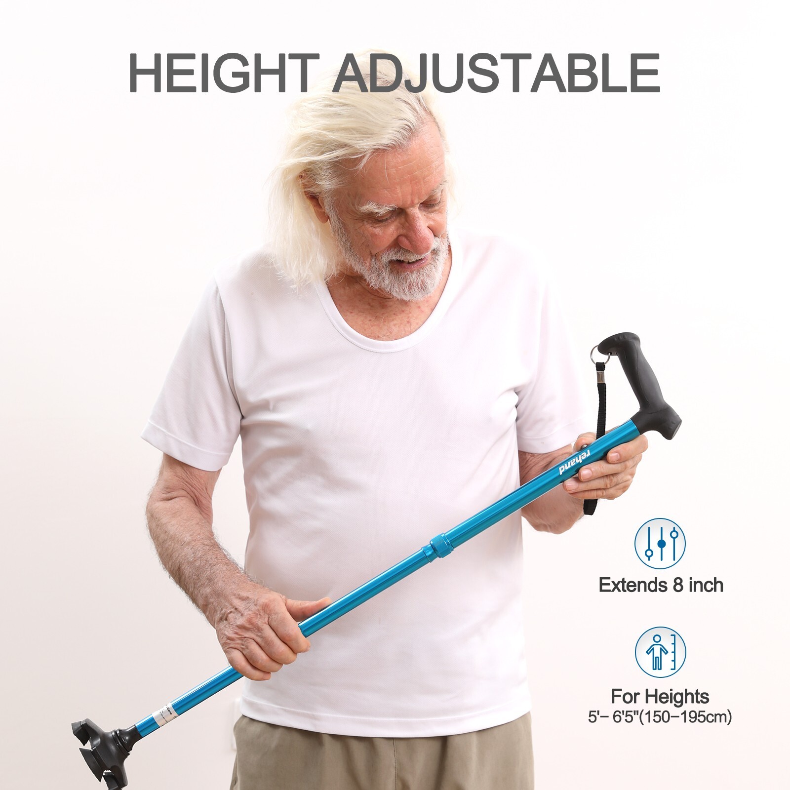 Foldable Walking Cane for Men & Women,Adjustable,Lightweight,Self Standing Pivot