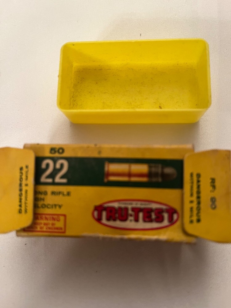 Rare vintage Tru-test 22 long empty rifle shell box
