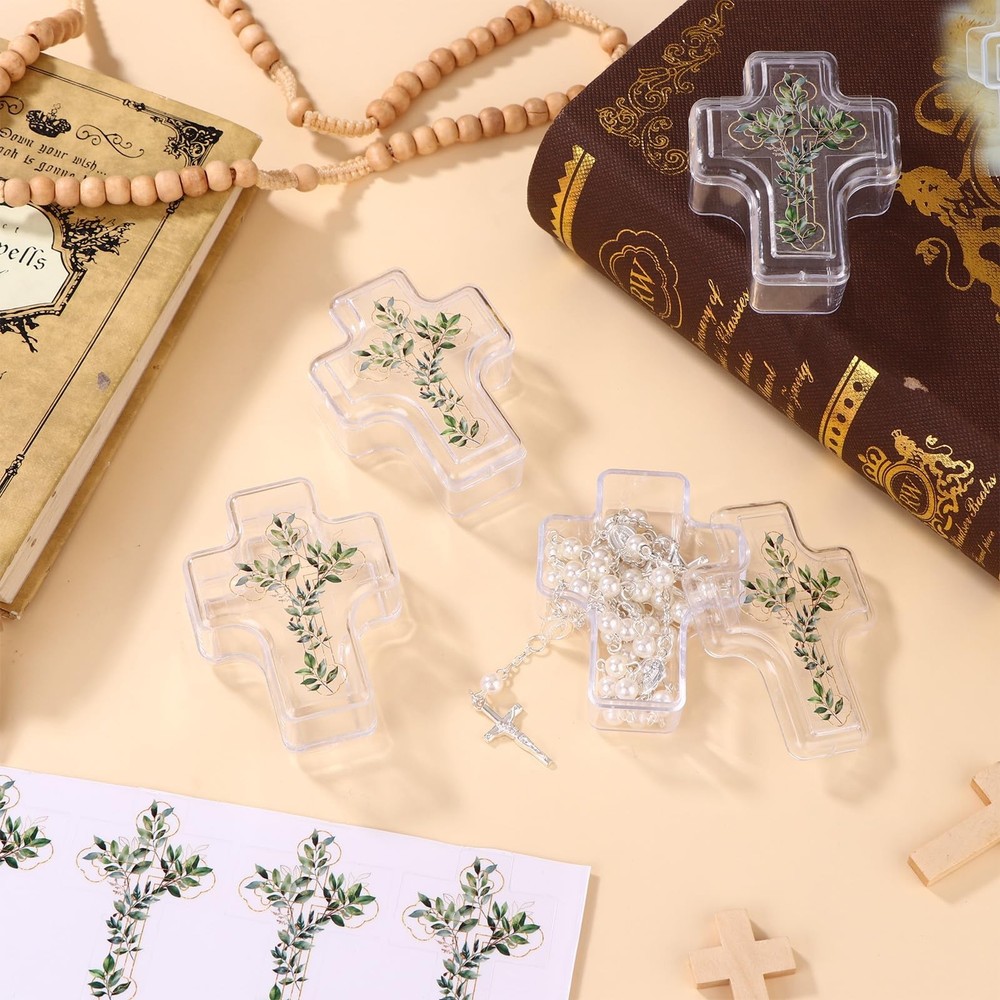 60 Pcs First Holy Communion Cross Shape Box Easter First Communion Gift 2.05 ...