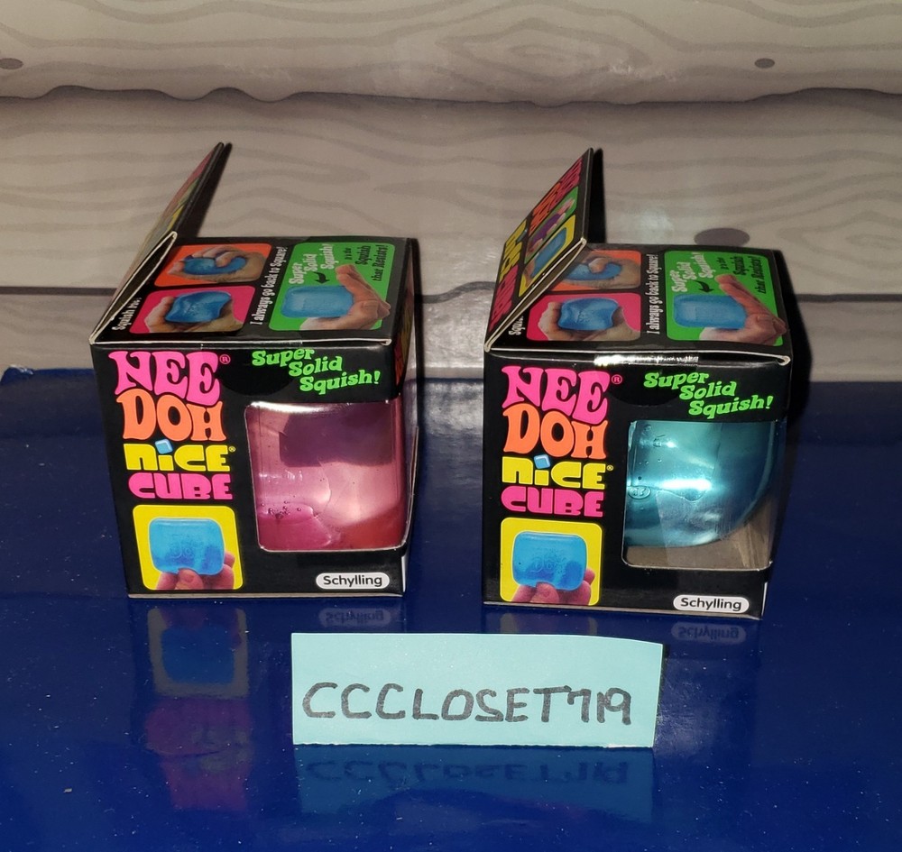 NeeDoh Nice Cube Super Solid Squish! x2 Pink & Blue