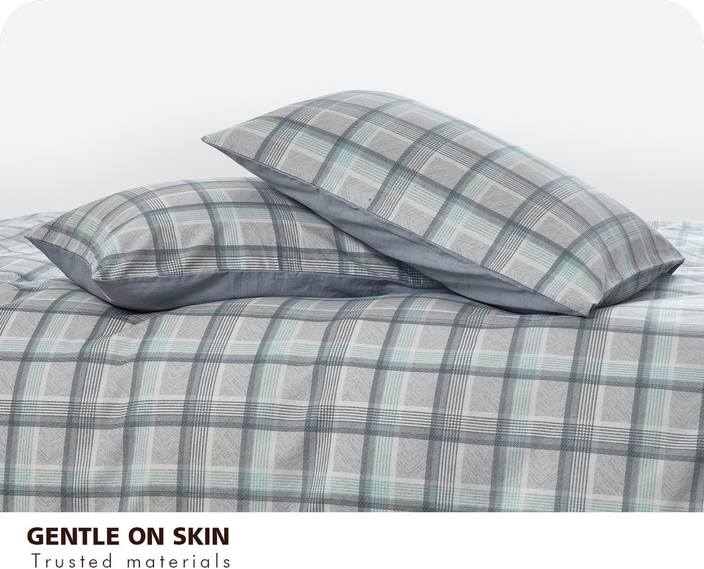 Comforter Queen Size, 600 Thread Count Cotton Reversible Grey Buffalo Pattern Gr