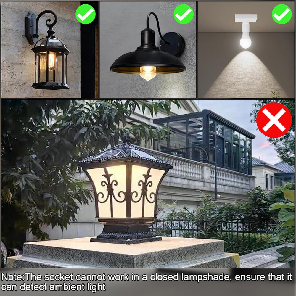 Motion Sensor Light Socket, E26/E27 Motion Sensor Light Sockets Motion-Sensing A