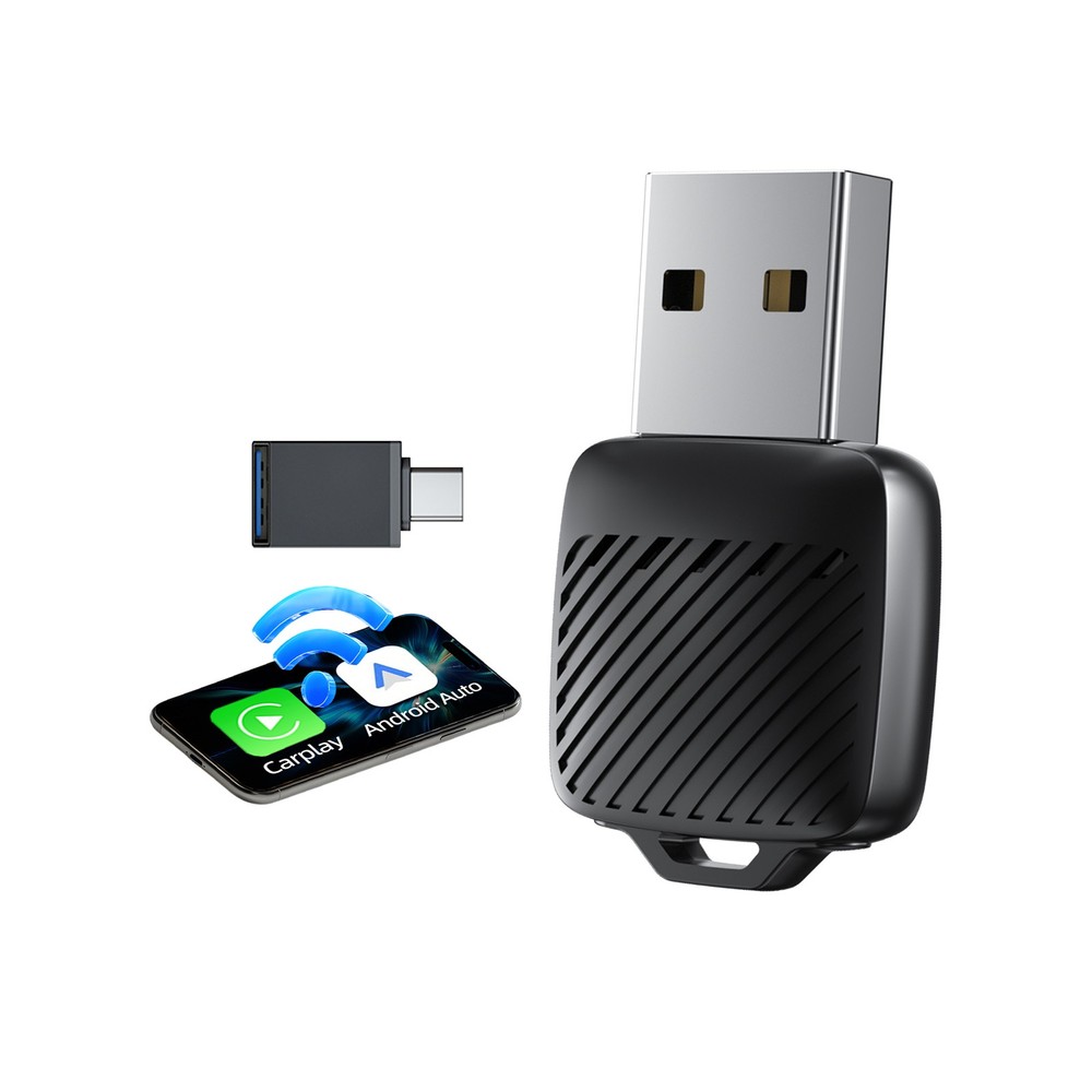 2In1 Wireless Carplay Android Auto Adapter Wired To Wireless Carpay Android Auto