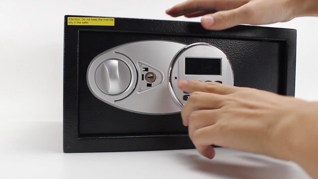 Hidden Safe Box with Sensor Light Key Digital Lock 0.4 Cu Ft Wall Cabinet