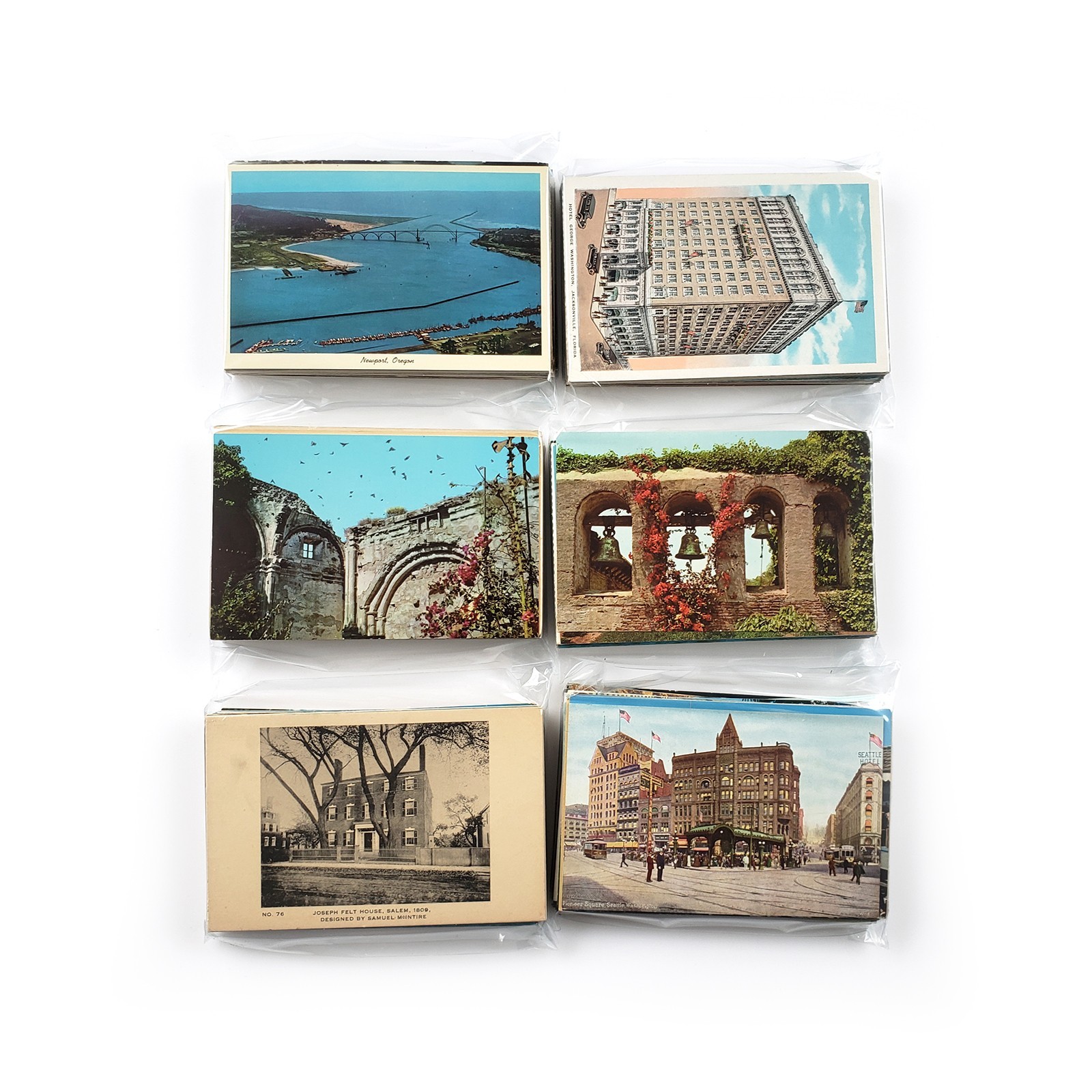 60 Unused Vintage Postcards Lot - Unposted Random Blank Midcentury Travel Views