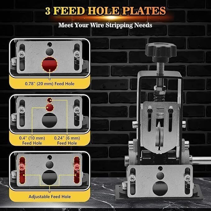 Manual Wire Stripping Machine Drill Powered Hand Crank Wire Stripper Tool 1-25MM