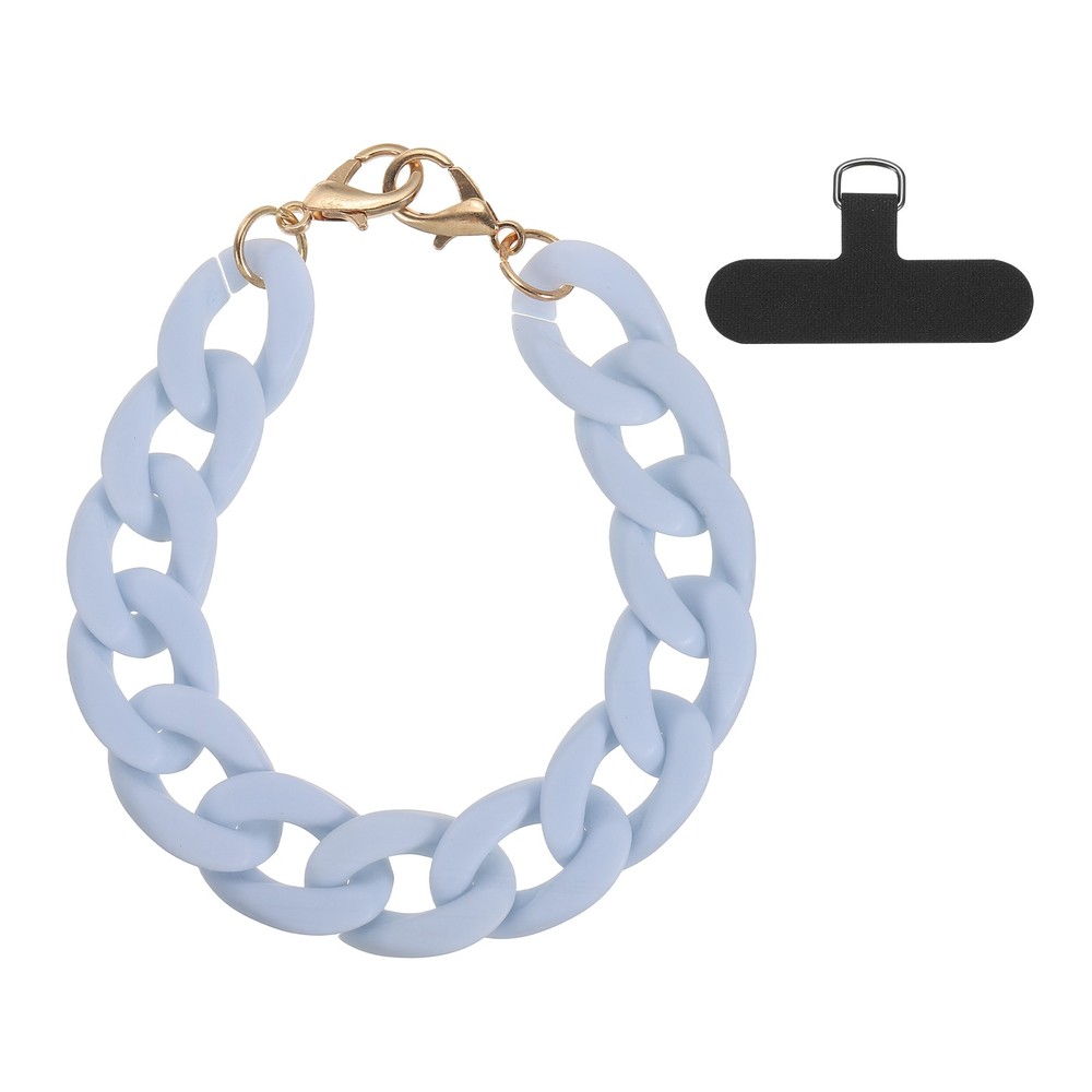 Phone Wrist Strap 11" Acrylic Cellphone Chain with Tether Tab Light Blue