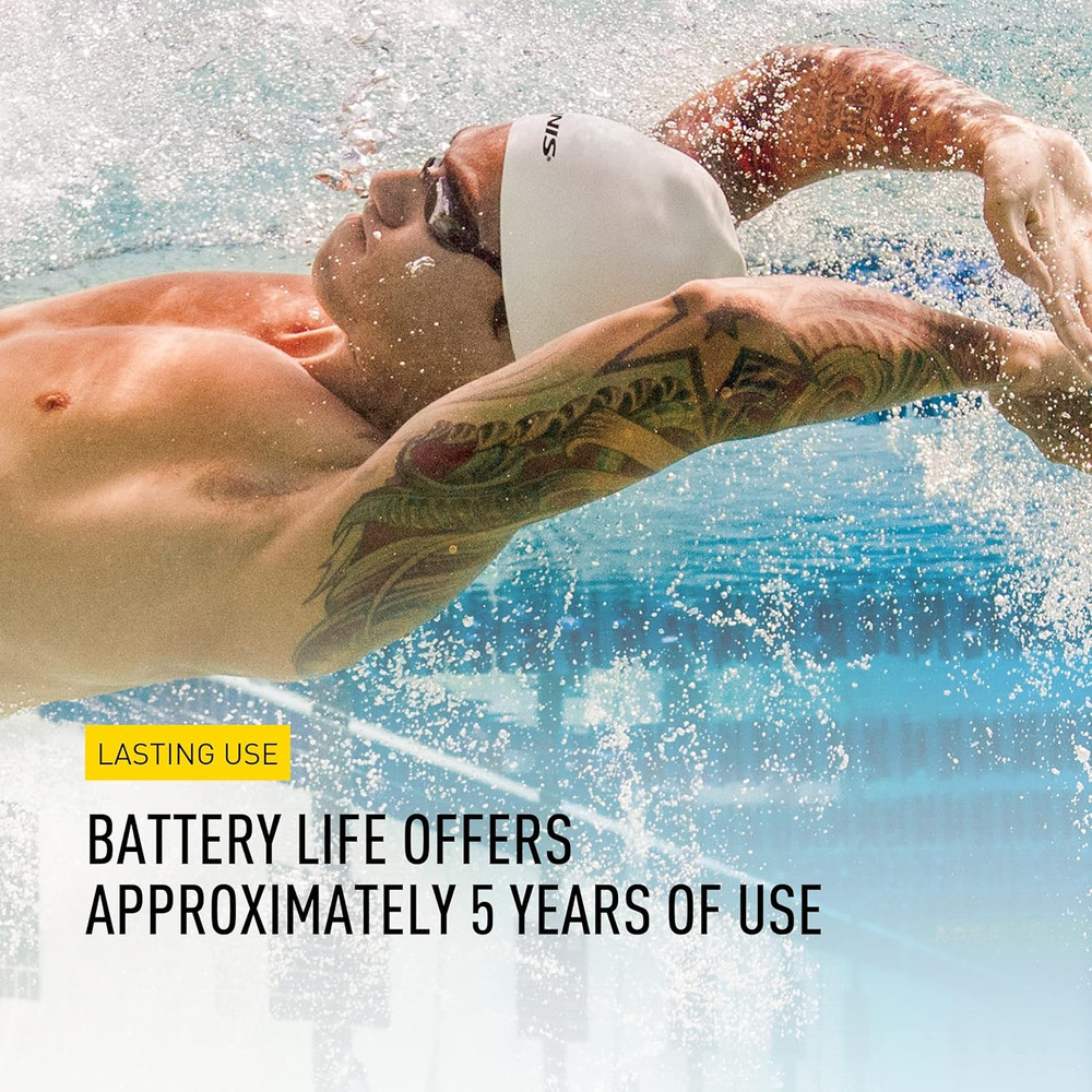 Swim Training Waterproof Stopwatch - 300 Split Memory & Easy-Read Display