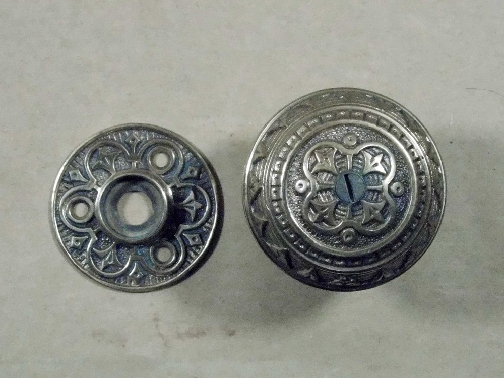 Original Victorian Decorative Bronze Doorknobs