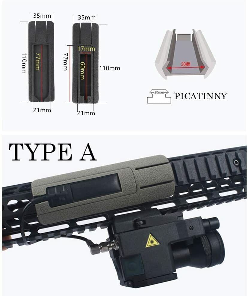 2 Pcs Tactical Flashlight Tape Switch Plate Mount Kit Pressure Mount for PEQ