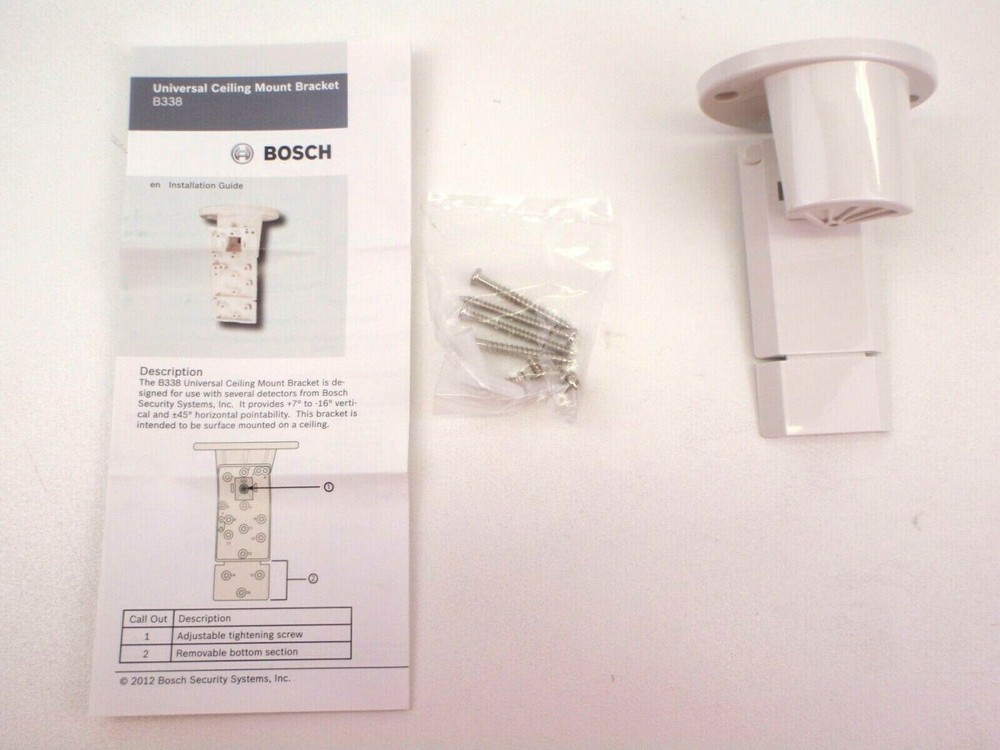 BOSCH PIR DETECTOR UNIVERSAL CEILING MOUNT BRACKET SENSOR ALARM SYSTEM B338