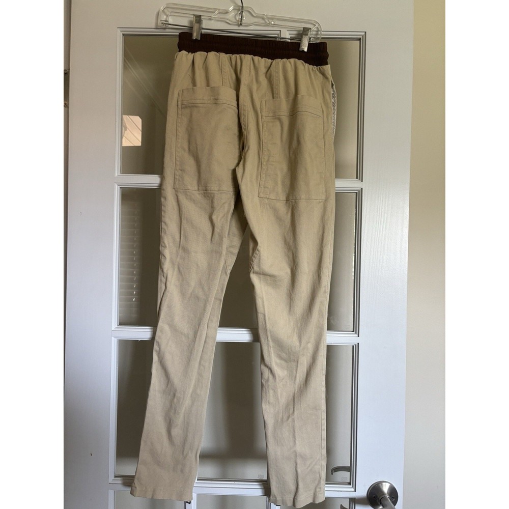 Urkool jogger pants khaki drawstring zipper bottom medium men’s