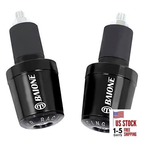 Worldmotop Motorcycle Bar End Plug Handlebars End Caps Grips Replacement black