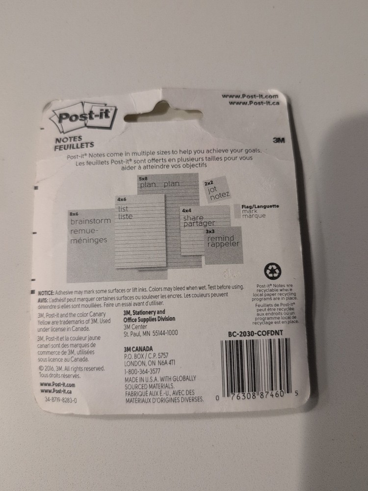 Post It Notes "COFFEE" Note Pads 60 Sheets Total coffee and donuts Sealed