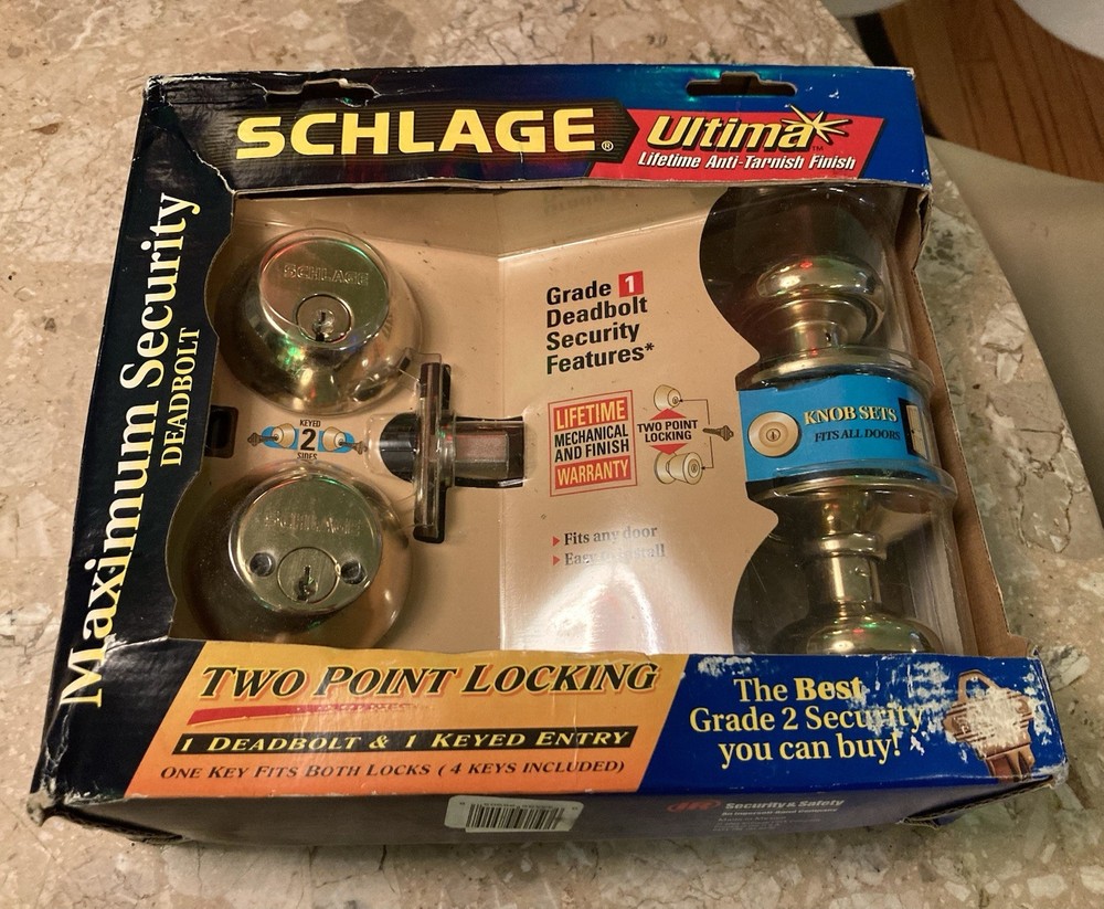 Schlage Ultima Maximum Security Deadbolt + Keyed Entry~Grade 2 Two Point Locking