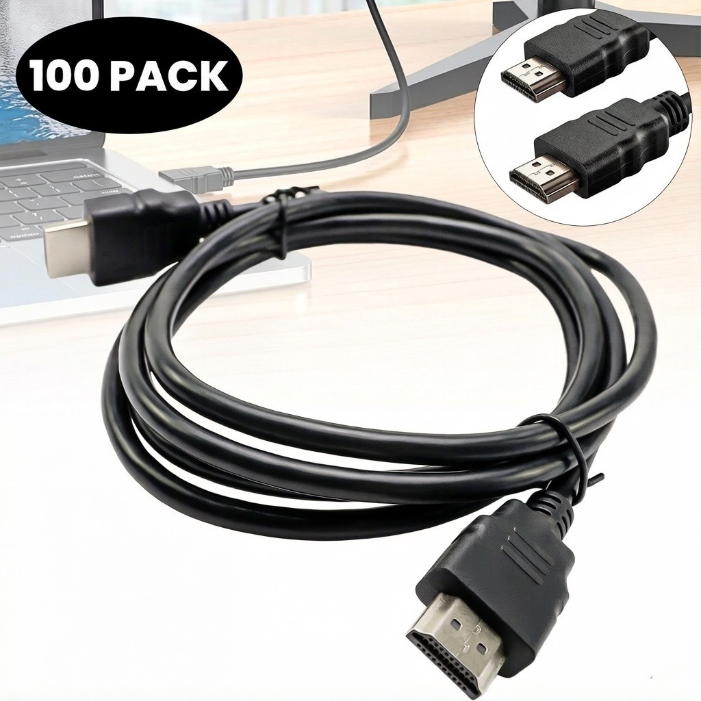 100 Count HDMI Cable High Speed 5ft Brand New Never Used Bulk Lot Of 100 Black