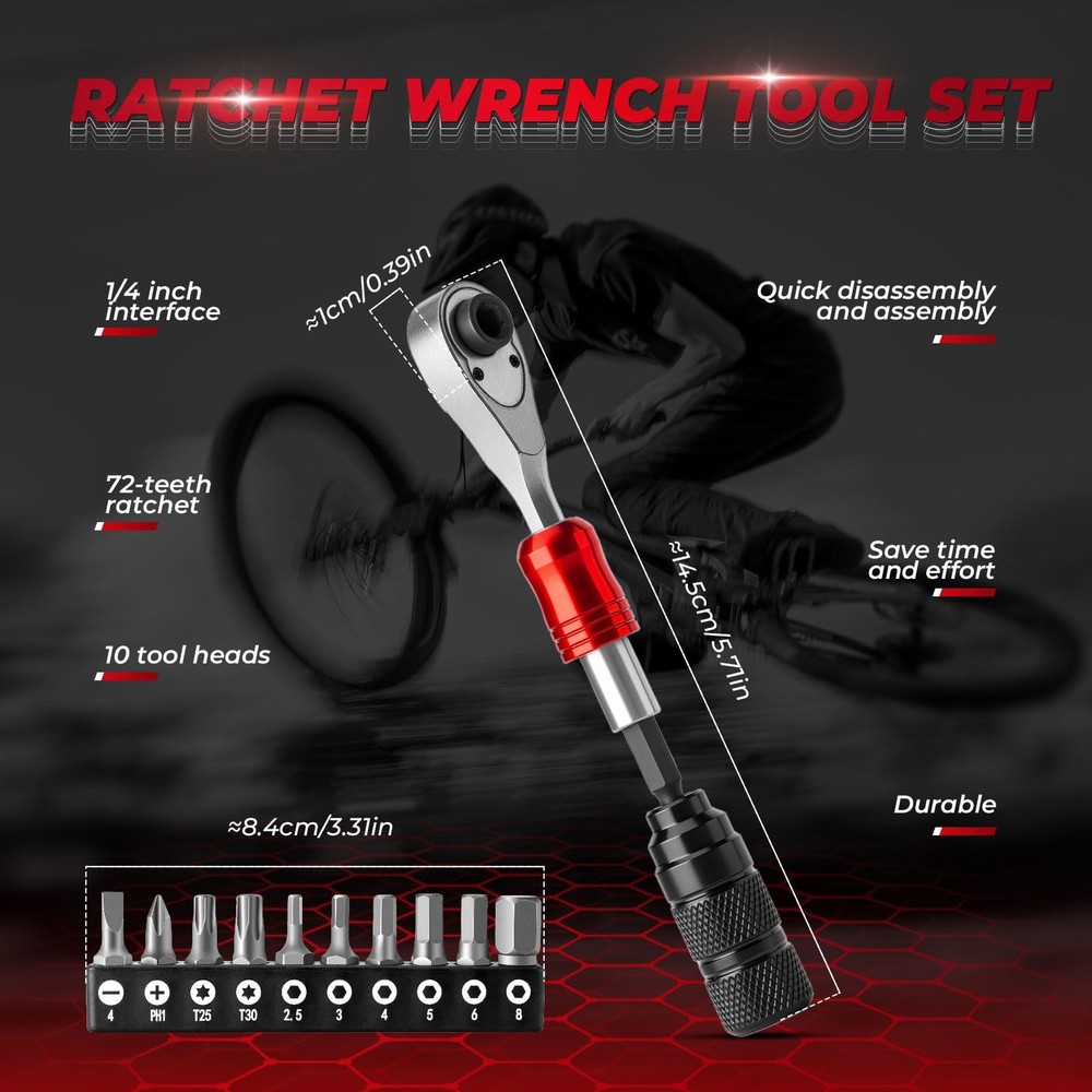 14 In 1 Multi-Function Bike Tool Kit Portable Bicycle Repair Multitool Pro