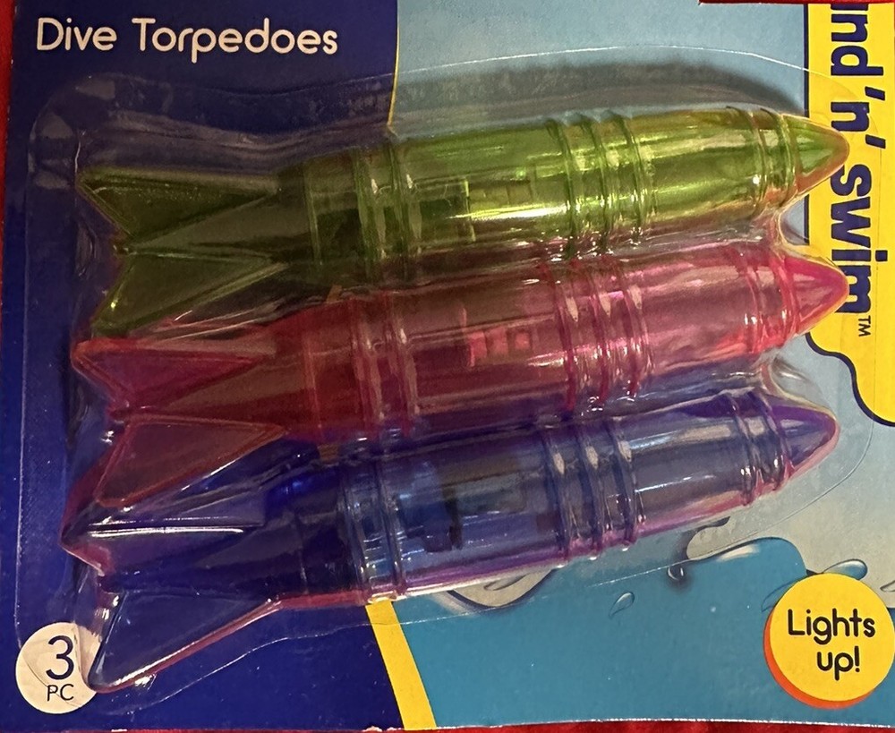 Light Up Dive Torpedos LED 3 Pack For Pool Summer Fun